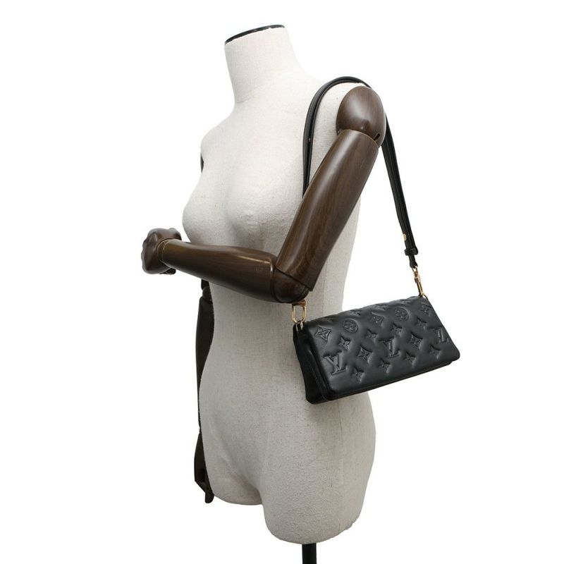 ルイヴィトン ショルダーバッグ モノグラム・パターン/ラムレザー ポシェットクッサン M83359 LOUIS VUITTON ブラック 黒