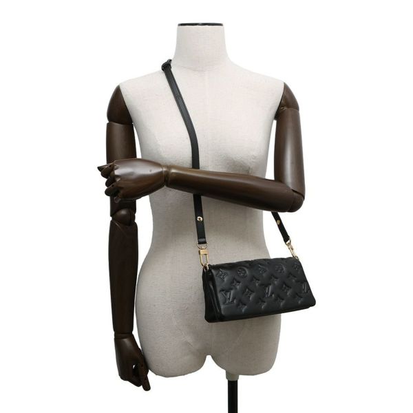 ルイヴィトン ショルダーバッグ モノグラム・パターン/ラムレザー ポシェットクッサン M83359 LOUIS VUITTON ブラック 黒