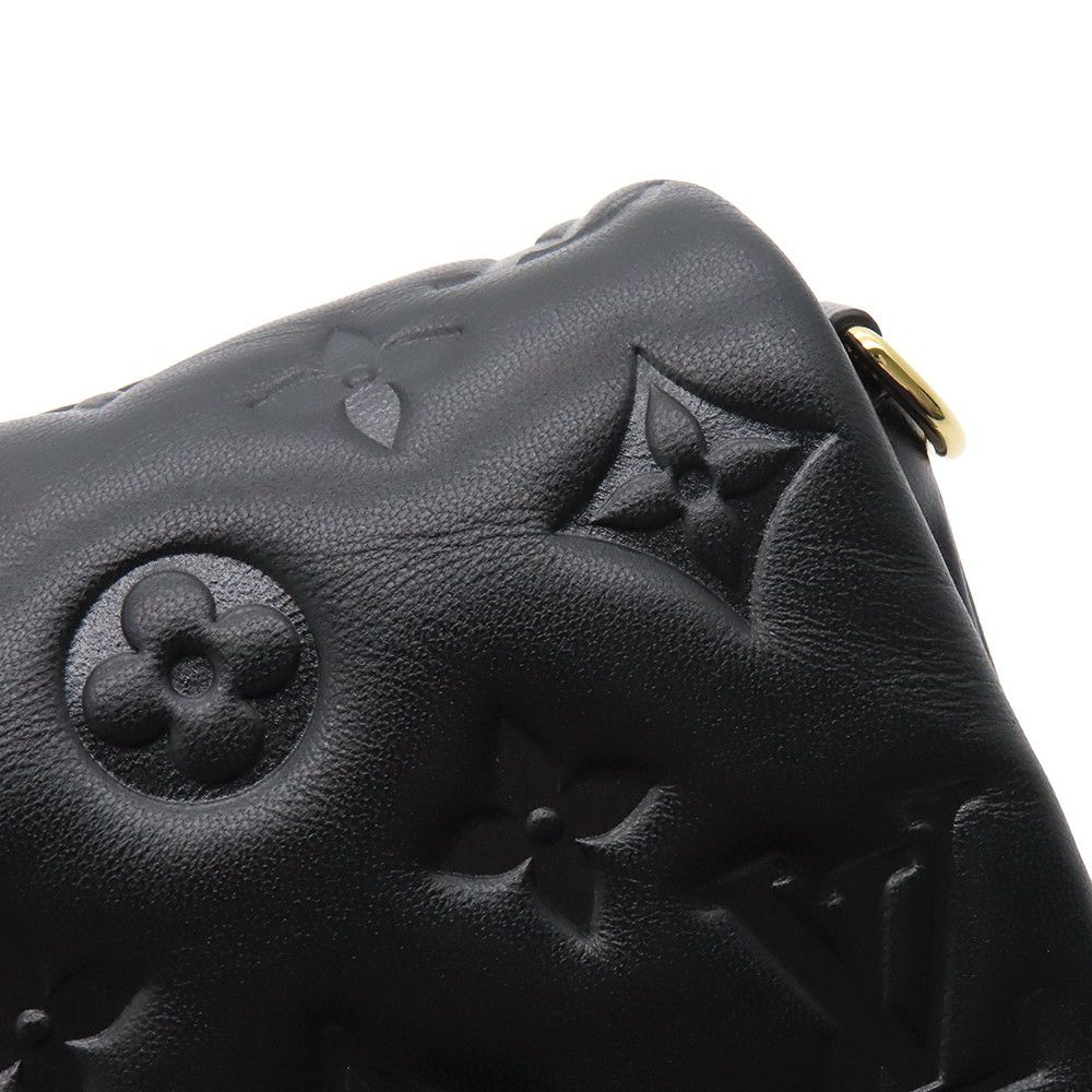 ルイヴィトン ショルダーバッグ モノグラム・パターン/ラムレザー ポシェットクッサン M83359 LOUIS VUITTON ブラック 黒