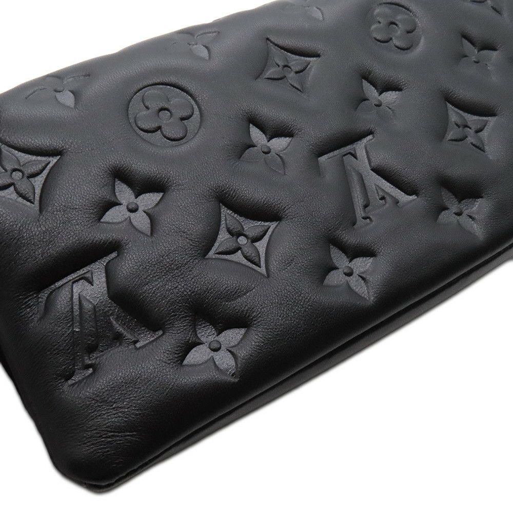 ルイヴィトン ショルダーバッグ モノグラム・パターン/ラムレザー ポシェットクッサン M83359 LOUIS VUITTON ブラック 黒