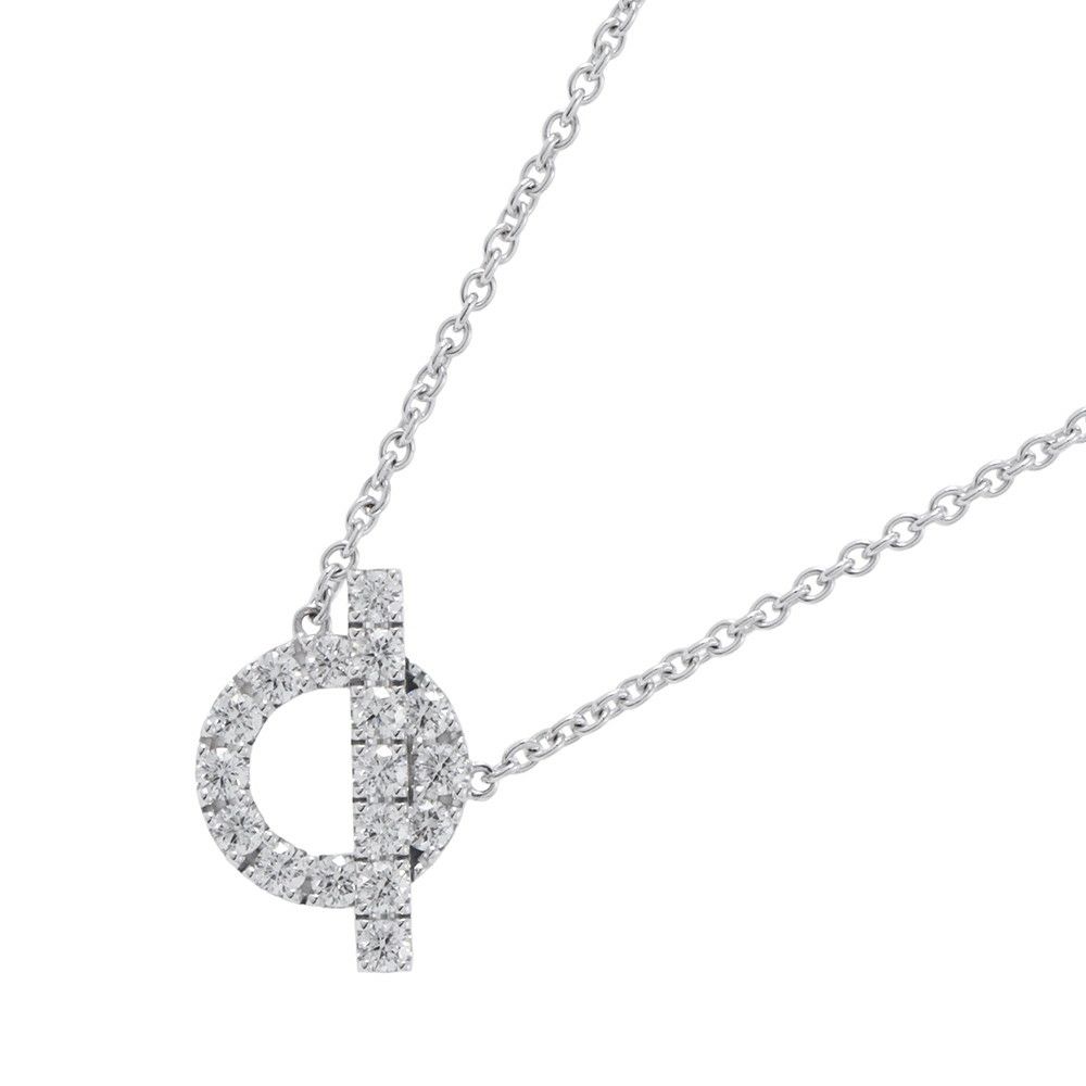 エルメス ネックレス ペンダント フィネス ダイヤモンド 17P 計0.46ct K18WGホワイトゴールド HERMES