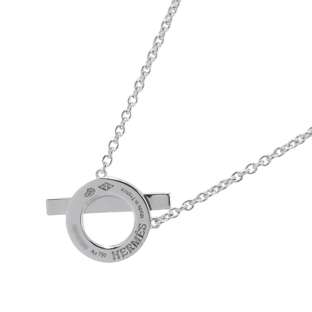 エルメス ネックレス ペンダント フィネス ダイヤモンド 17P 計0.46ct K18WGホワイトゴールド HERMES