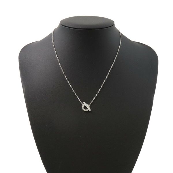 エルメス ネックレス ペンダント フィネス ダイヤモンド 17P 計0.46ct K18WGホワイトゴールド HERMES