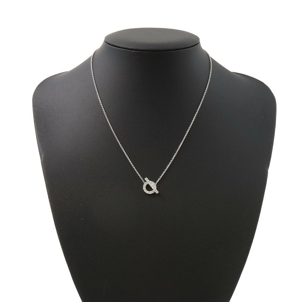 エルメス ネックレス ペンダント フィネス ダイヤモンド 17P 計0.46ct K18WGホワイトゴールド HERMES