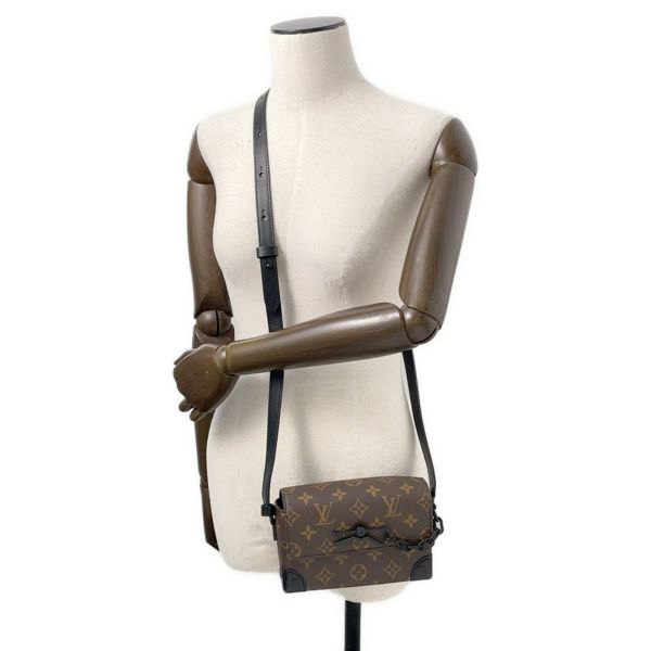 ルイヴィトン 長財布 モノグラム・マカサー スティーマー・ウェアラブル ウォレット M83613 ショルダーバッグ 黒 ブラック