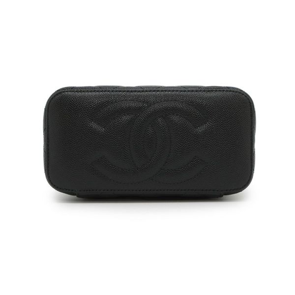 シャネル チェーンショルダーバッグ マトラッセ ココマーク ヴァニティケース キャビアスキン AP4404 CHANEL 黒 バニティ
