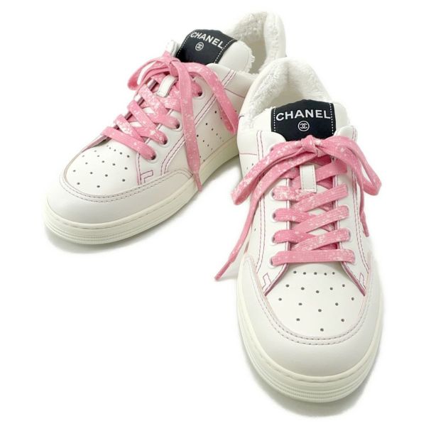 シャネル スニーカー ココマーク ロゴ レザー G35934 レディースサイズ38 CHANEL 靴 白