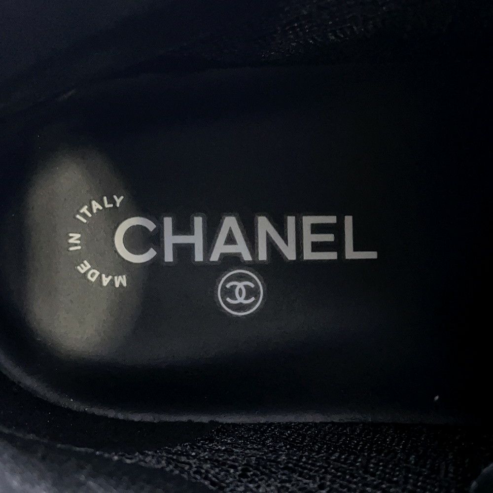 シャネル スニーカー バックロゴ ハイカット レザー G35064 メンズサイズ43 CHANEL メンズ 黒