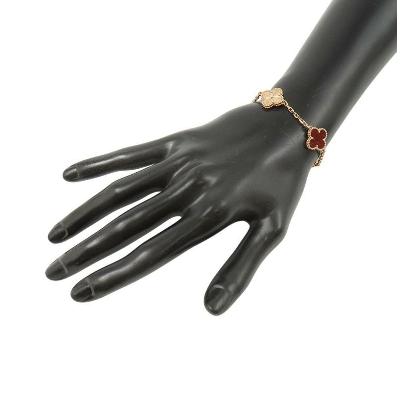 ヴァンクリーフ＆アーペル ブレスレット ヴィンテージ アルハンブラ ブレスレット 5モチーフ カーネリアン ギヨシェ K18PG VCARP7RP00