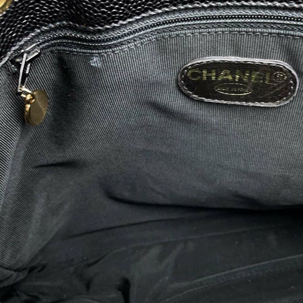 シャネル ショルダーバッグ スーパーモデル キャビアスキン ココマーク CHANEL バッグ トート 黒