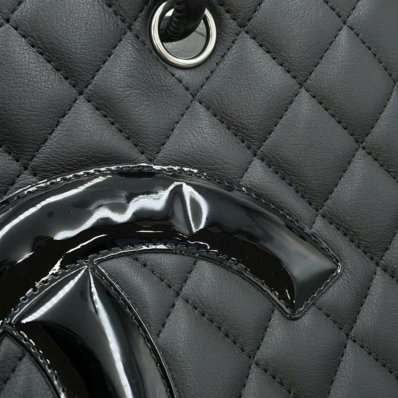 シャネル トートバッグ カンボンライン ラージトート ココマーク レザー A25169 CHANEL 黒