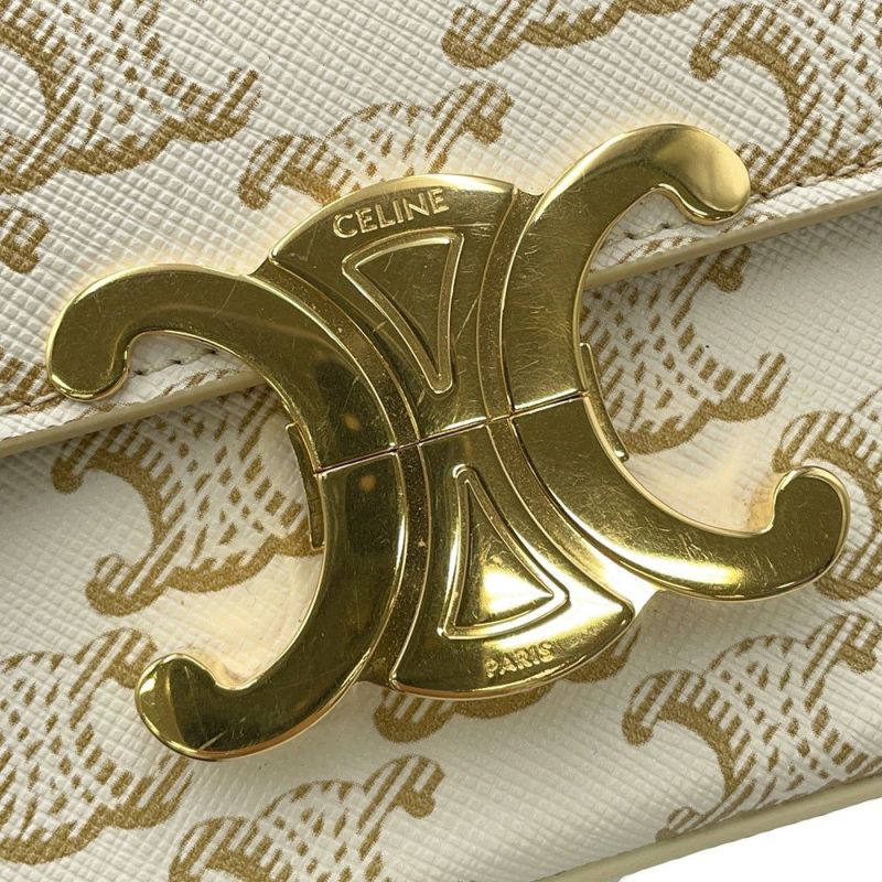 セリーヌ ショルダーバッグ トリオンフ クロード PVC 194142 CELINE ワンショルダーバッグ 白