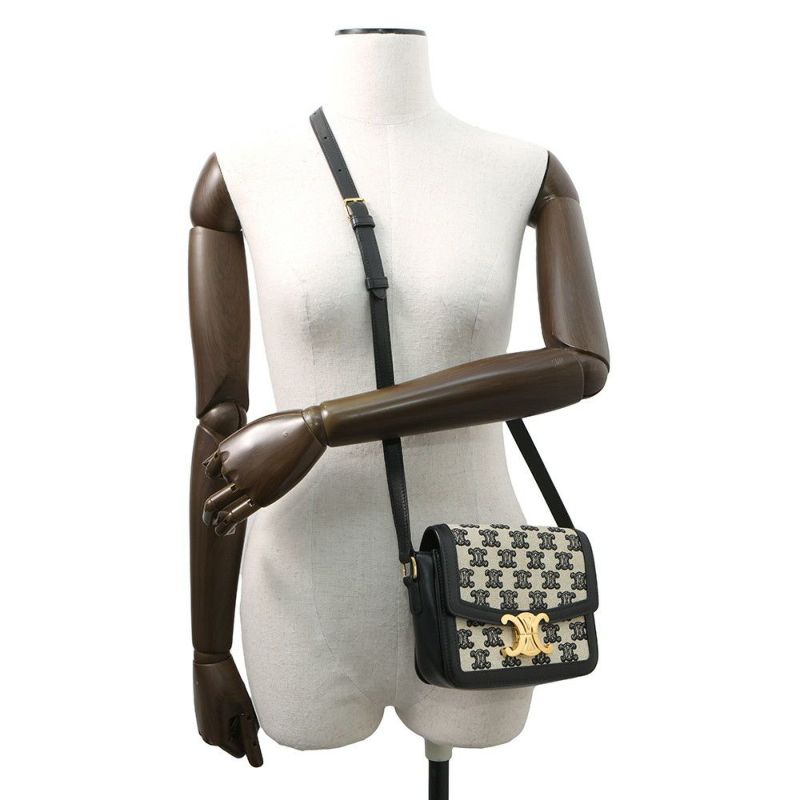 セリーヌ ショルダーバッグ ティーン トリオンフ キャンバス 188882 CELINE 黒