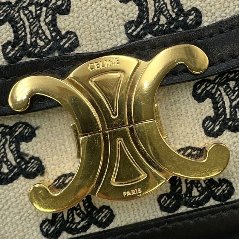 セリーヌ ショルダーバッグ ティーン トリオンフ キャンバス 188882 CELINE 黒