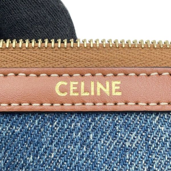 セリーヌ クラッチバッグ トリオンフ ストラップ付きスモールポーチ デニム 10J502 CELINE セカンドバッグ