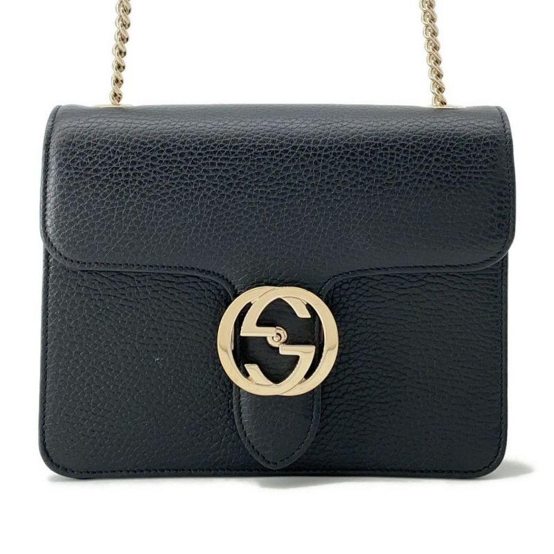 グッチ チェーンショルダーバッグ インターロッキングG 510304 GUCCI アウトレット品 黒