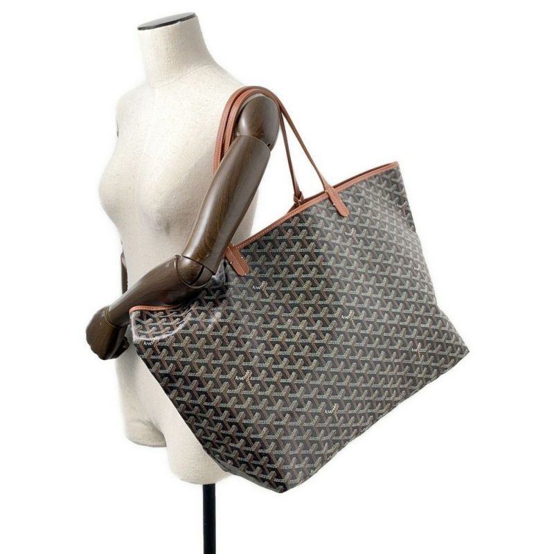ゴヤール トートバッグ サンルイGM PVC STLOUIGMLTY01CL03P GOYARD ポーチ付き 黒 ブラウン