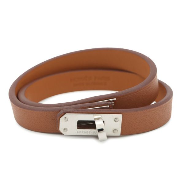 エルメス ブレスレット ミニ・ケリー・ドゥブルトゥール ゴールド/シルバー金具 スイフト B刻印 サイズT2