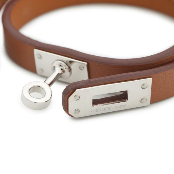 エルメス ブレスレット ミニ・ケリー・ドゥブルトゥール ゴールド/シルバー金具 スイフト B刻印 サイズT2