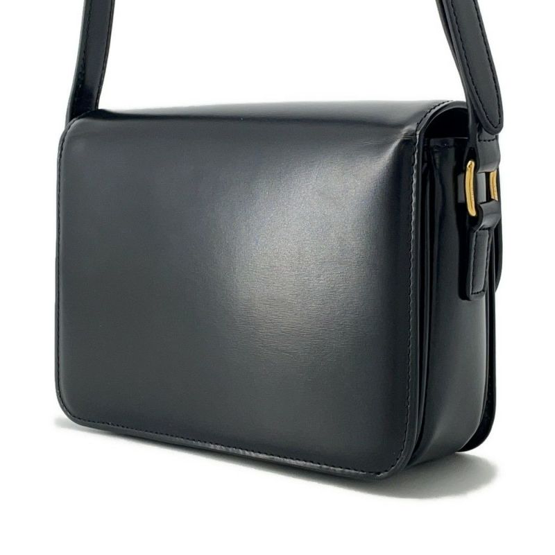 セリーヌ ショルダーバッグ ティーン トリオンフ シャイニーカーフレザー 188423 CELINE 黒