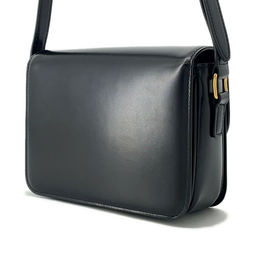 セリーヌ ショルダーバッグ ティーン トリオンフ シャイニーカーフレザー 188423 CELINE 黒