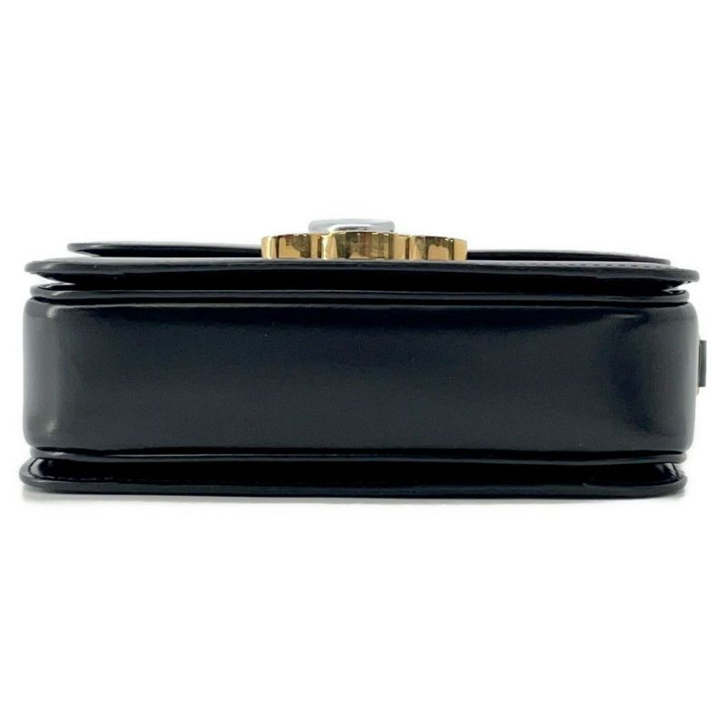 セリーヌ ショルダーバッグ ティーン トリオンフ シャイニーカーフレザー 188423 CELINE 黒