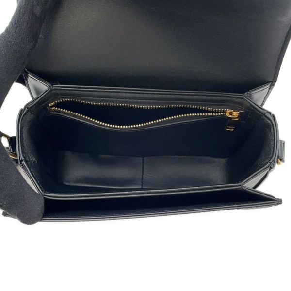セリーヌ ショルダーバッグ ティーン トリオンフ シャイニーカーフレザー 188423 CELINE 黒