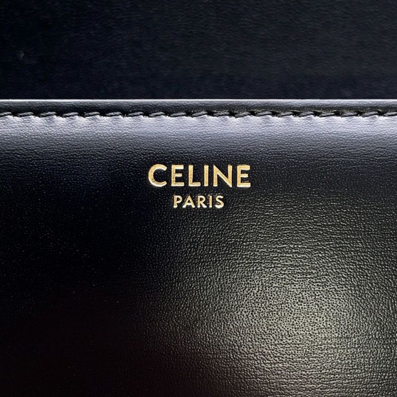 セリーヌ ショルダーバッグ ティーン トリオンフ シャイニーカーフレザー 188423 CELINE 黒