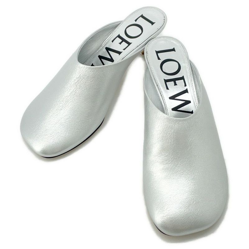 ロエベ ミュール トイ ミュール 45 ラミネートラムスキン LLST379X06 レディースサイズ38 LOEWE 靴