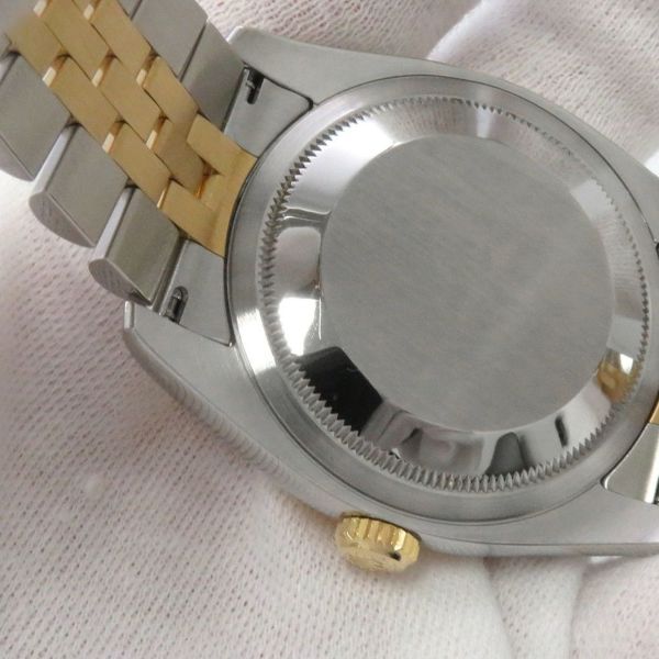 ロレックス デイトジャスト D番 SS/K18YG 116233 ROLEX 腕時計 ブラック/シルバー文字盤