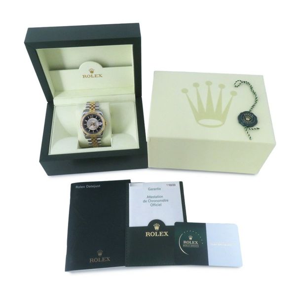 ロレックス デイトジャスト D番 SS/K18YG 116233 ROLEX 腕時計 ブラック/シルバー文字盤