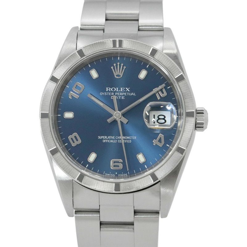 ロレックス オイスターパーペチュアル デイト Y番 15210 ROLEX 腕時計 ブルー文字盤 アラビア