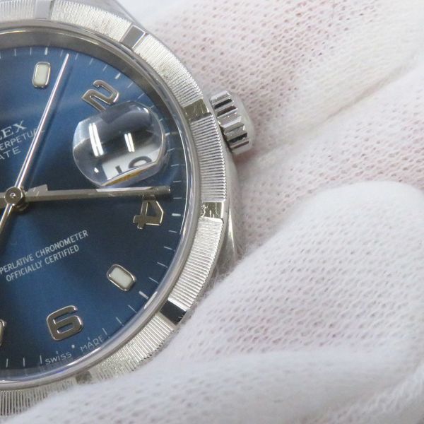 ロレックス オイスターパーペチュアル デイト Y番 15210 ROLEX 腕時計 ブルー文字盤 アラビア