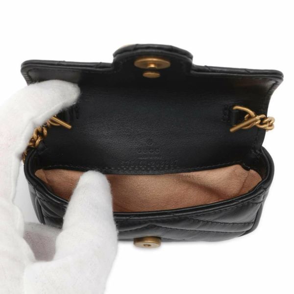 グッチ☆GGマーモント　ポーチ　レザー革　ロゴ　ミニバッグ　アクセサリーポーチ グッチ ポーチ レザー GGマーモント ミニミニ GUCCI バッグ 小物