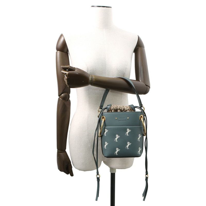 クロエ ハンドバッグ ロイ レザー ホース刺繍 バケットバッグ Chloe 2wayショルダー