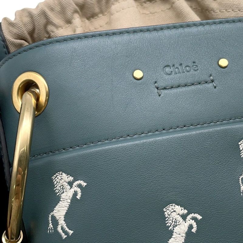 クロエ ハンドバッグ ロイ レザー ホース刺繍 バケットバッグ Chloe 2wayショルダー