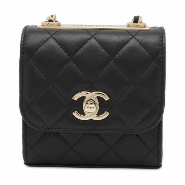 シャネル チェーンショルダーバッグ マトラッセ ココマーク ラムスキン A81633 CHANEL バッグ キルティング ポシェット 黒