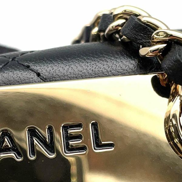 シャネル チェーンショルダーバッグ マトラッセ ココマーク ラムスキン A81633 CHANEL バッグ キルティング ポシェット 黒