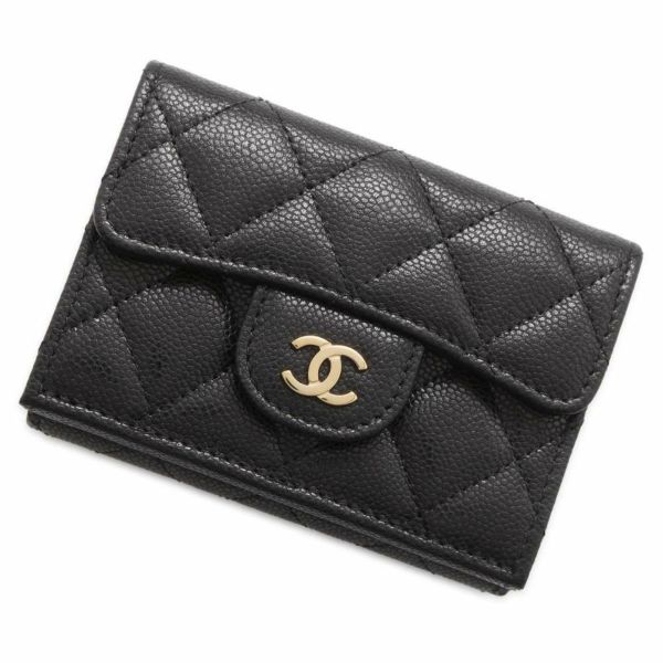 シャネル 三つ折り財布 マトラッセ ココマーク クラシック スモール フラップ ウォレット AP0230 CHANEL 財布 黒