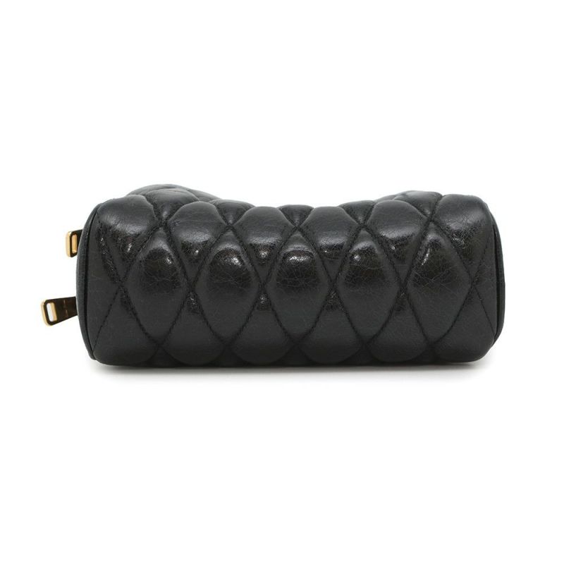 ミュウミュウ ショルダーバッグ キルティング レザー Miu Miu バッグ 黒