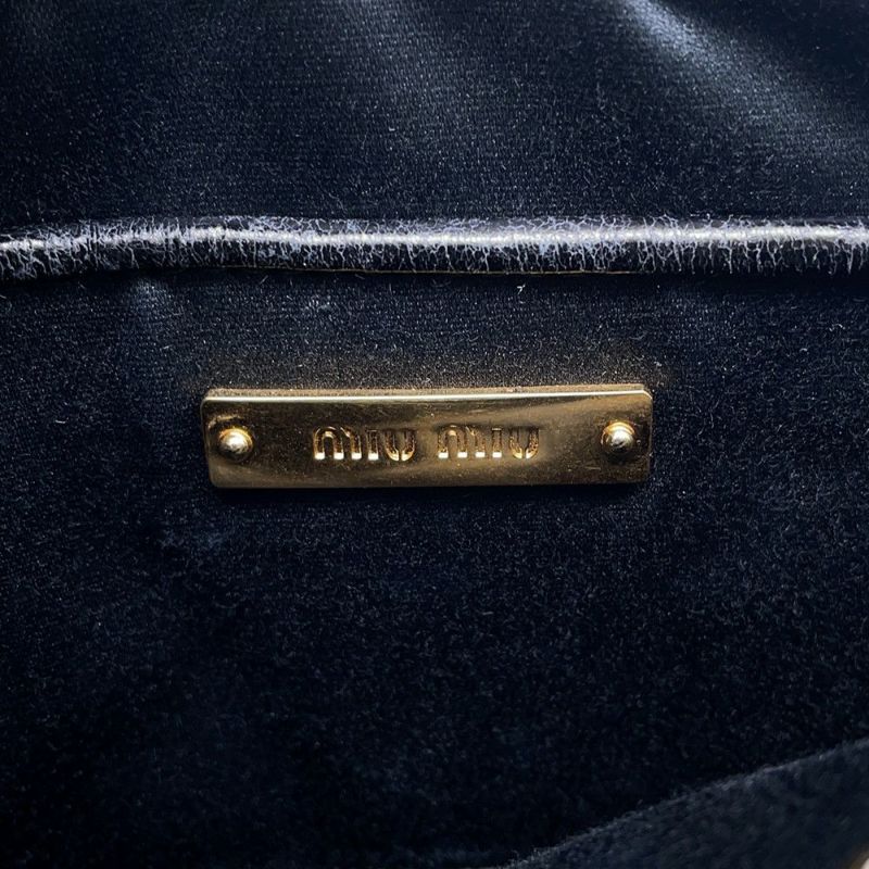 ミュウミュウ ショルダーバッグ キルティング レザー Miu Miu バッグ 黒