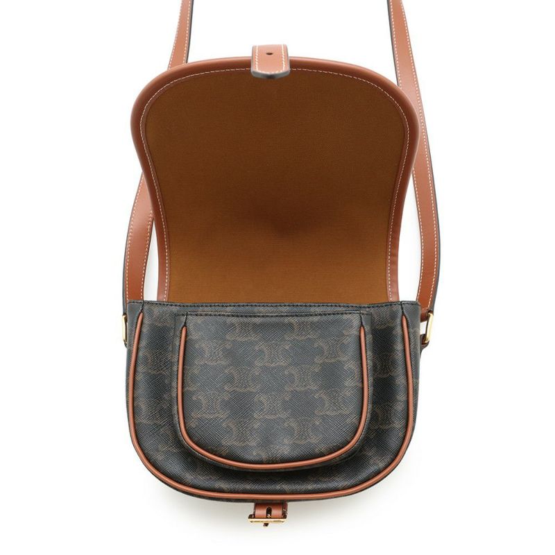 セリーヌ ショルダーバッグ トリオンフ フォルコ ミディアム 191502 CELINE ブラウン