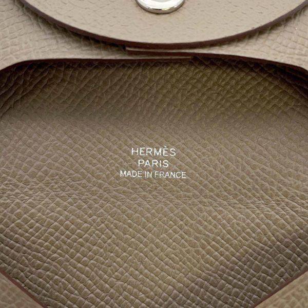 エルメス コインケース バスティア エトゥープ ヴォーエプソン W刻印 HERMES 財布