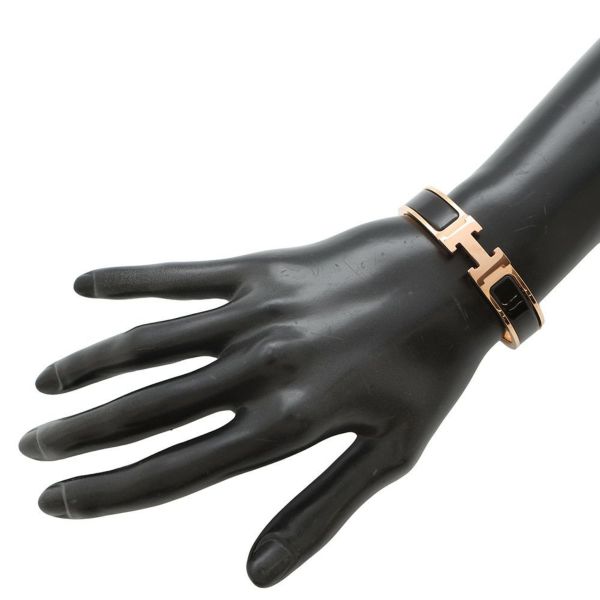 エルメス ブレスレット クリック H クリッククラックPM ブラック/ピンクゴールド金具 HERMES アクセサリー
