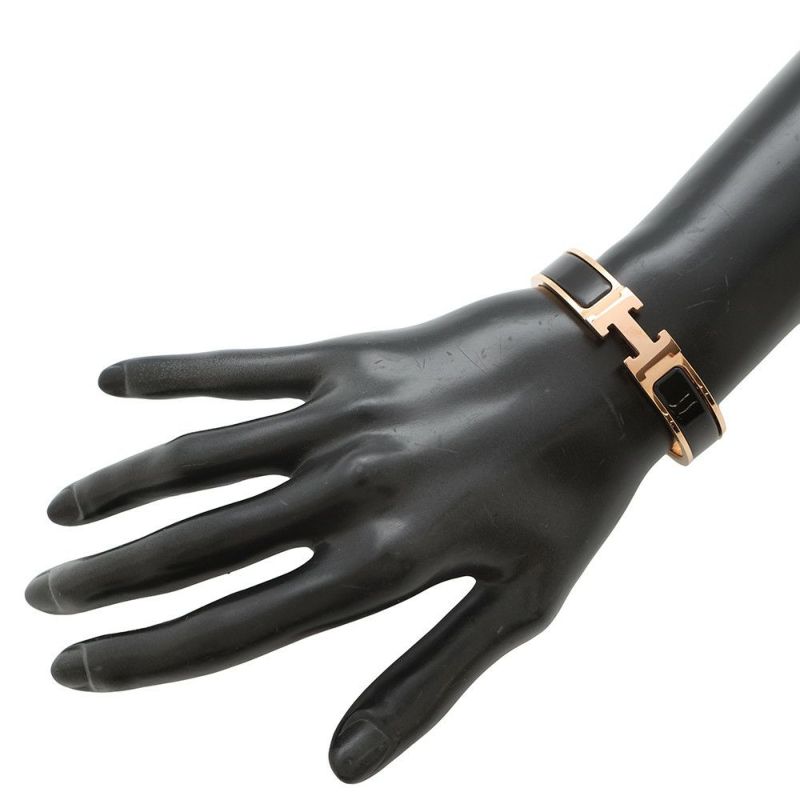 エルメス ブレスレット クリック H クリッククラックPM ブラック/ピンクゴールド金具 HERMES アクセサリー