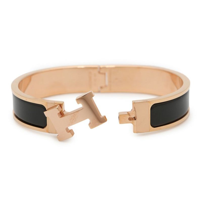 エルメス ブレスレット クリック H クリッククラックPM ブラック/ピンクゴールド金具 HERMES アクセサリー