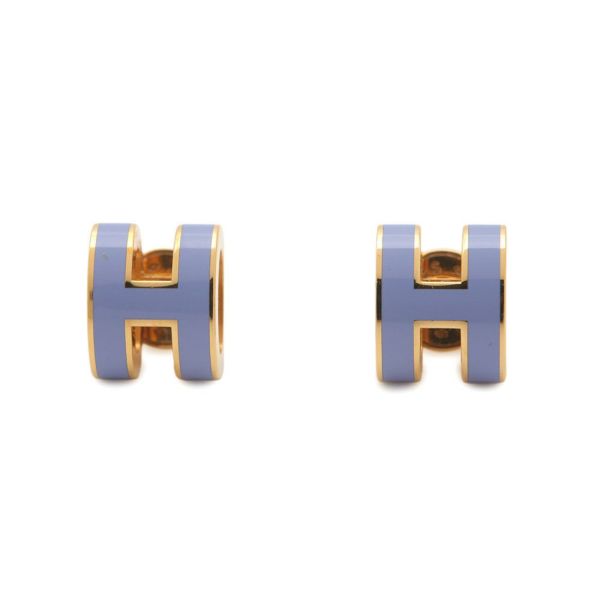 エルメス ピアス ミニ・ポップアッシュ リラ/ゴールド金具 HERMES アクセサリー