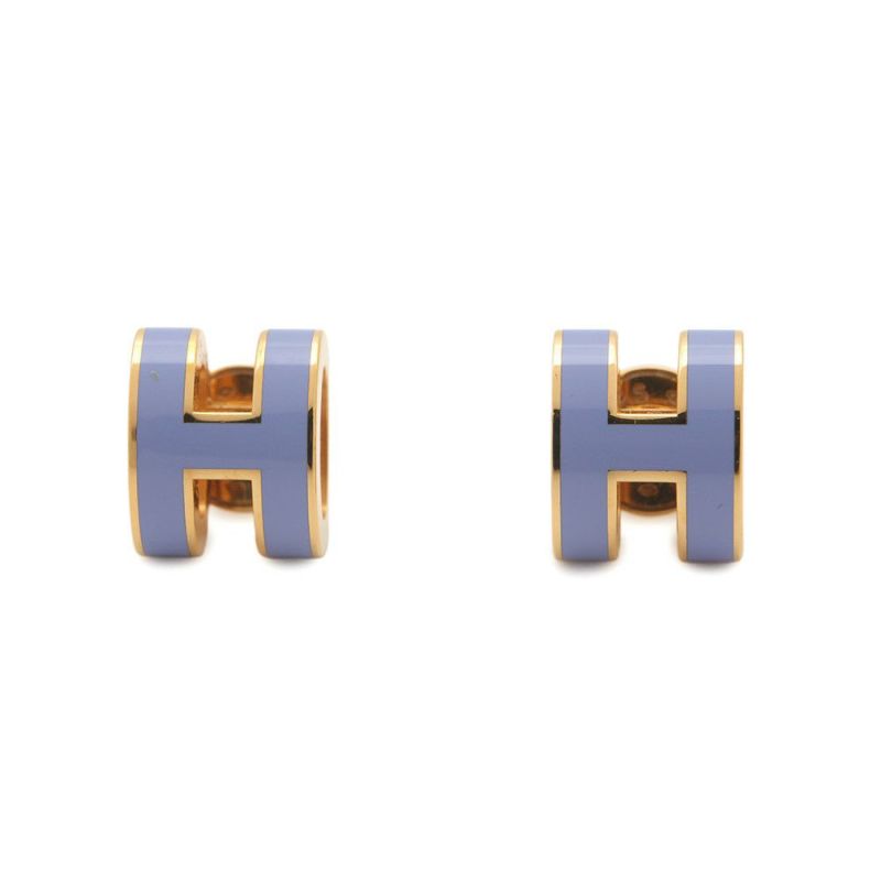 エルメス ピアス ミニ・ポップアッシュ リラ/ゴールド金具 HERMES アクセサリー