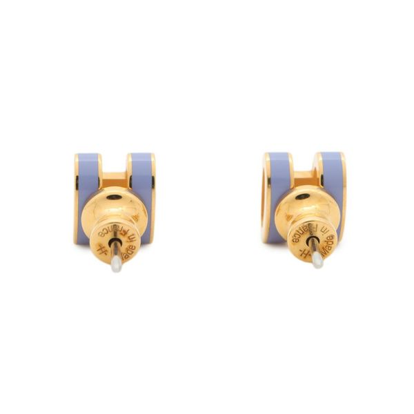 エルメス ピアス ミニ・ポップアッシュ リラ/ゴールド金具 HERMES アクセサリー