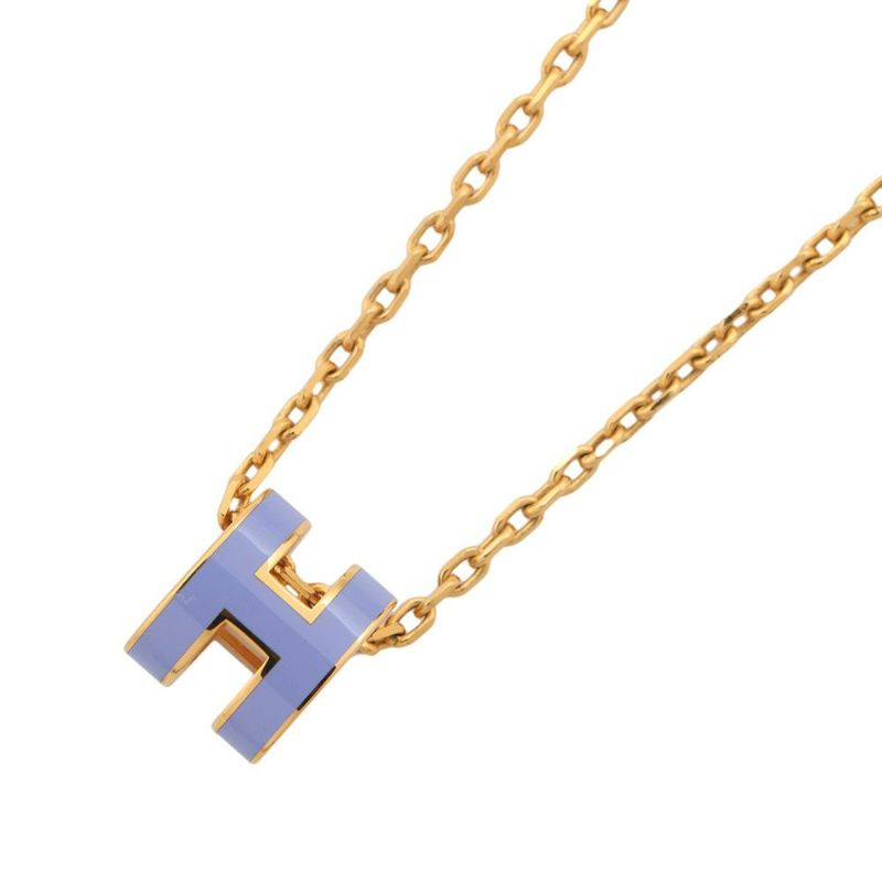 エルメス ネックレス ミニ・ポップアッシュ リラ/ゴールド金具 HERMES アクセサリー